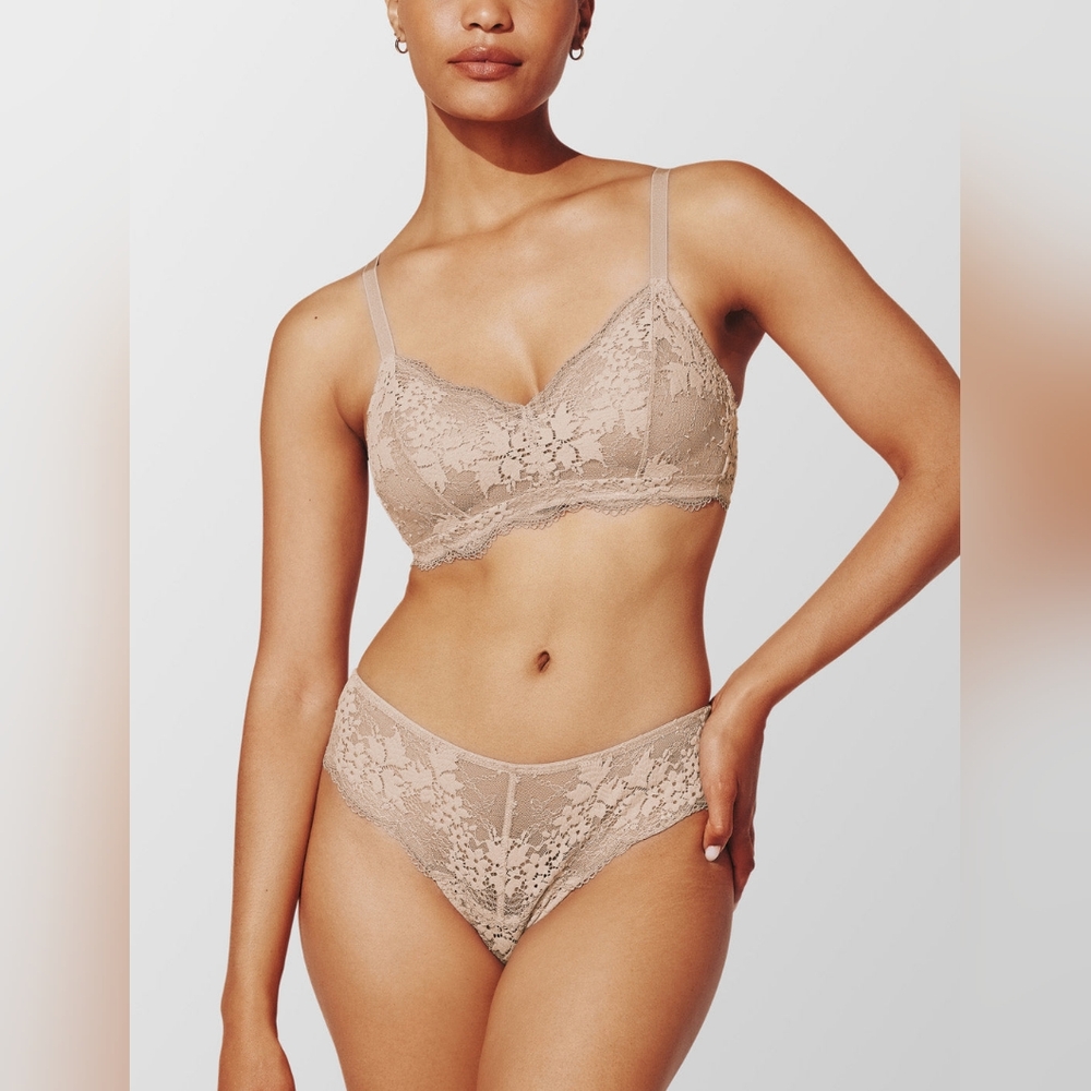 Third love bra M++  taupe tan lace 34F/ 34DDD
